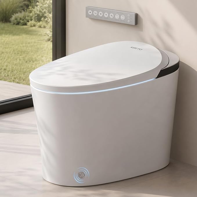 Smart Toilet with Bidet Built In, ADA Comfort Height Toilet, KEETO, T01A | 1000g MaP Flush, Auto Open/Close Lid, Foot Sensor Activated Seat, Heated Seat, Instant Warm Water, Warm Air Dryer, ECO