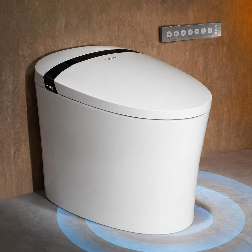Smart Toilet with Bidet Built In, Auto Open/Close Lid, 1000g MaP Powerful Flush, Heated Seat, Instant Warm Water, Warm Air Dryer, Night Light, Bidet Toilet with Deodorization and ECO Mode, T02A