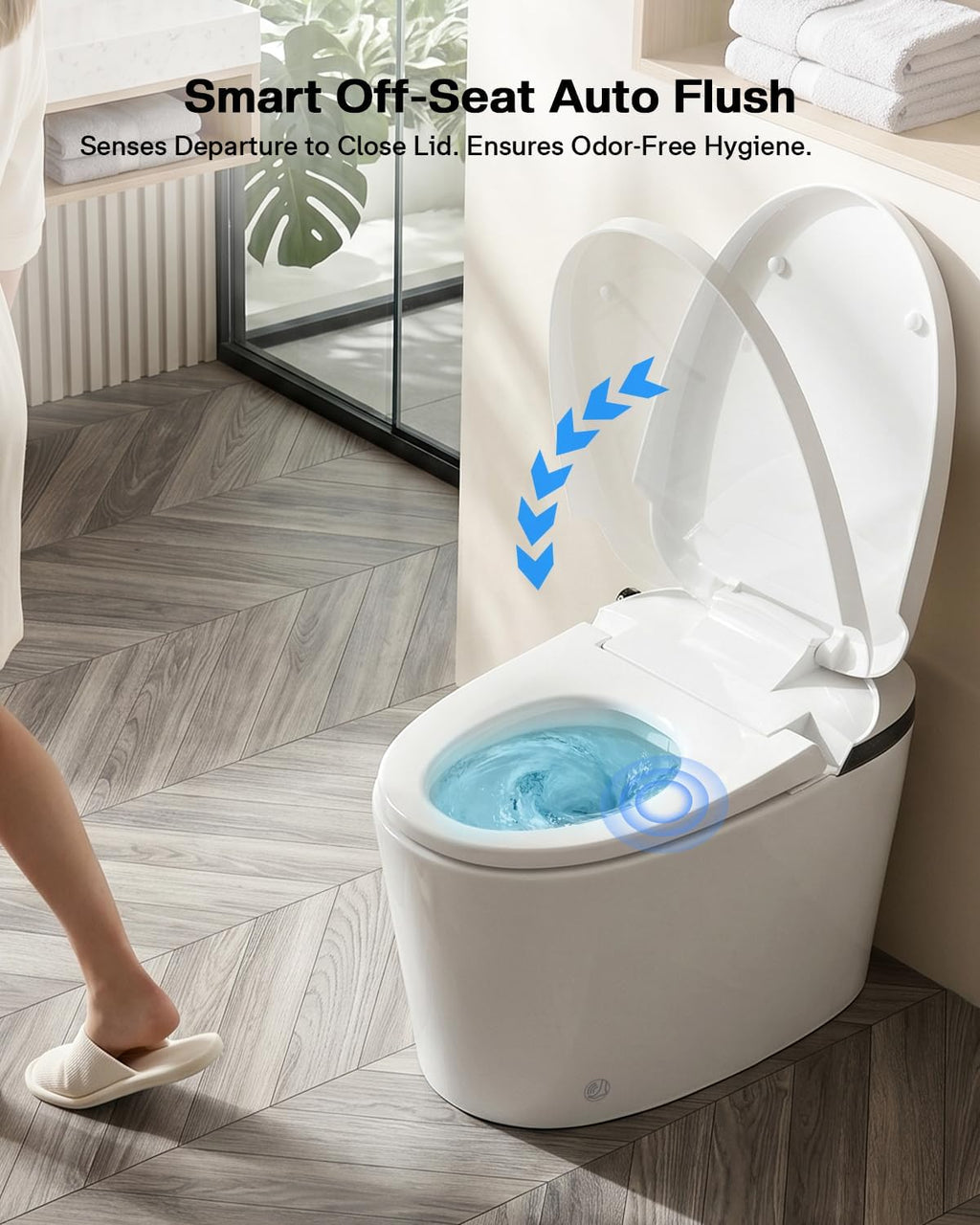 Smart Toilet with Bidet Built In, ADA Comfort Height Toilet, KEETO, T01A | 1000g MaP Flush, Auto Open/Close Lid, Foot Sensor Activated Seat, Heated Seat, Instant Warm Water, Warm Air Dryer, ECO