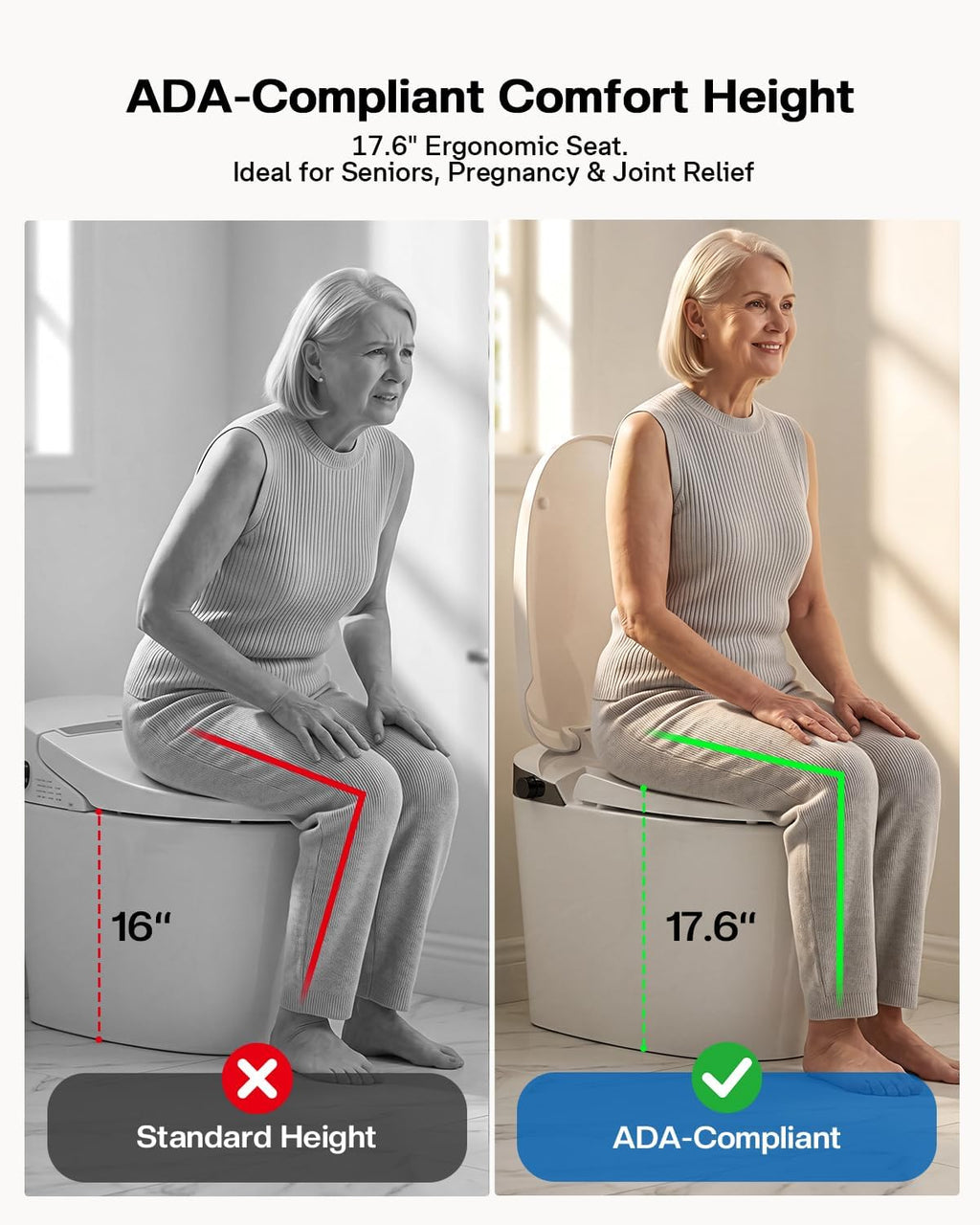 Smart Toilet with Bidet Built In, ADA Comfort Height Toilet, KEETO, T01A | 1000g MaP Flush, Auto Open/Close Lid, Foot Sensor Activated Seat, Heated Seat, Instant Warm Water, Warm Air Dryer, ECO