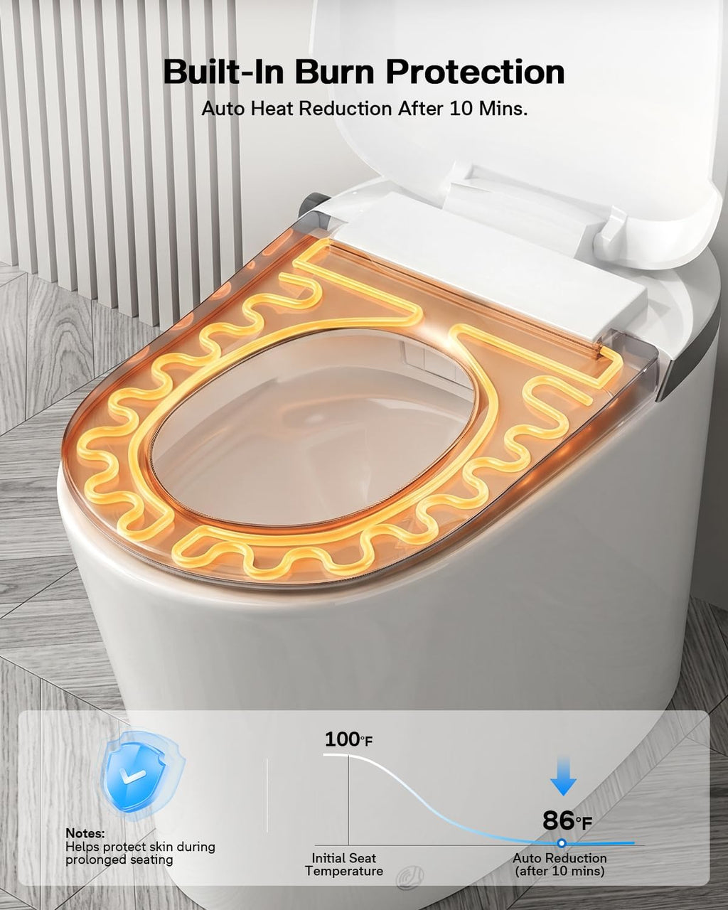 Smart Toilet with Bidet Built In, ADA Comfort Height Toilet, KEETO, T01A | 1000g MaP Flush, Auto Open/Close Lid, Foot Sensor Activated Seat, Heated Seat, Instant Warm Water, Warm Air Dryer, ECO